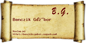 Benczik Gábor névjegykártya