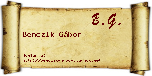 Benczik Gábor névjegykártya