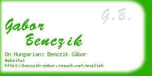 gabor benczik business card
